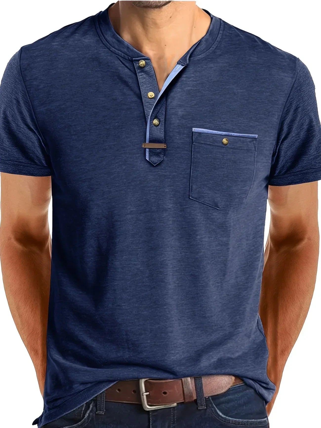 Savrani™ | Elegantní tričko s kulatým výstřihem a kapsou