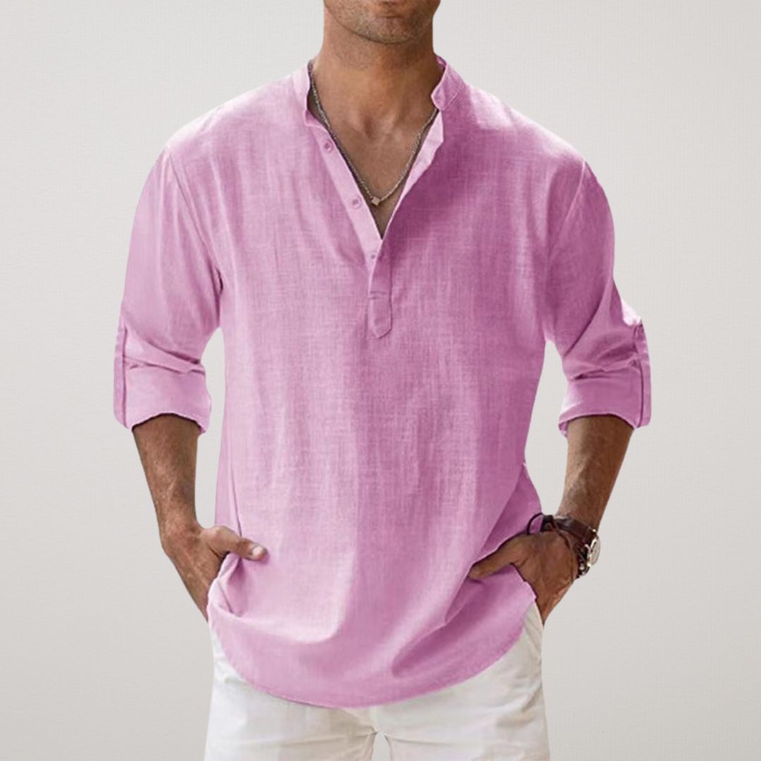 Savrani™ - Henley košile z lnu s efektem bavlny