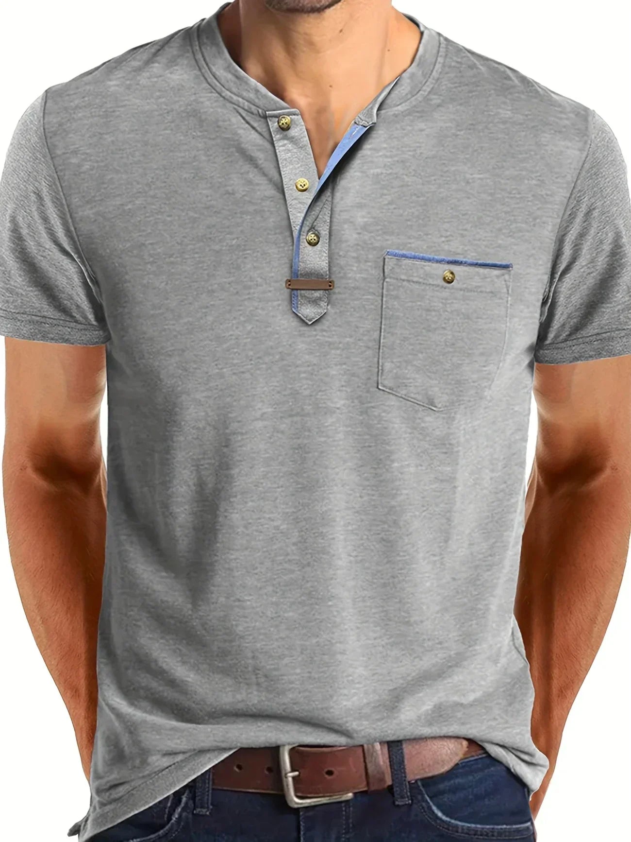 Savrani™ | Elegantní tričko s kulatým výstřihem a kapsou