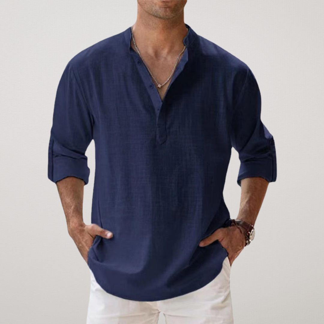 Savrani™ - Henley košile z lnu s efektem bavlny