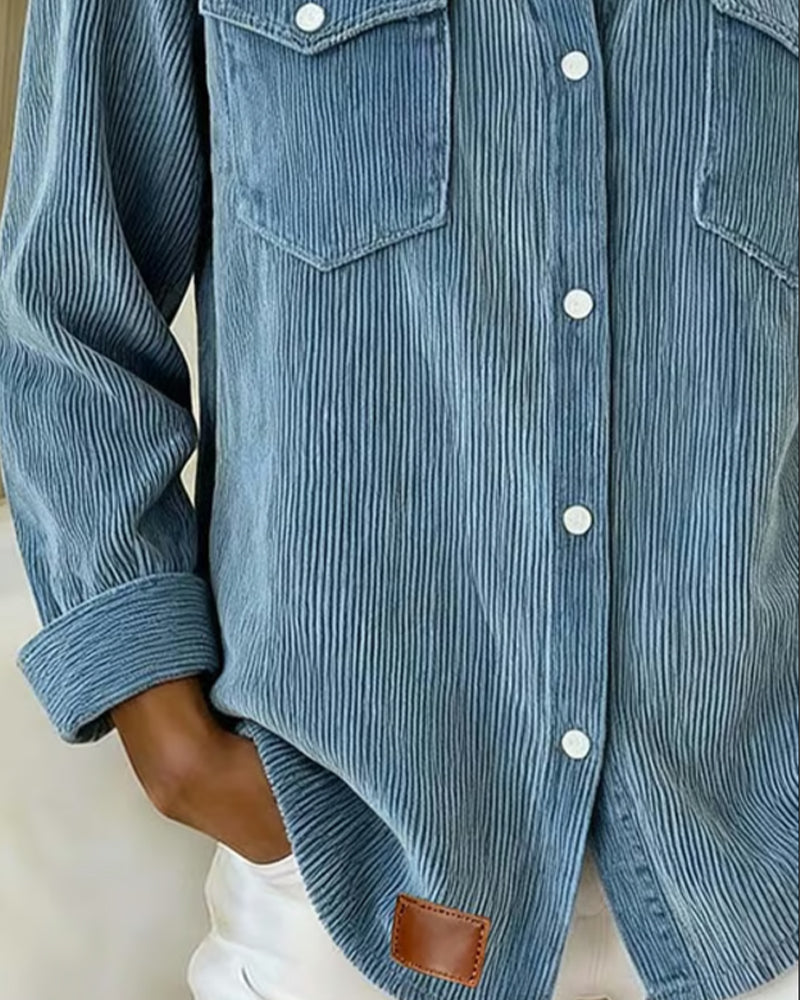 Langærmet Skjorte Med Revers Og Knaphul