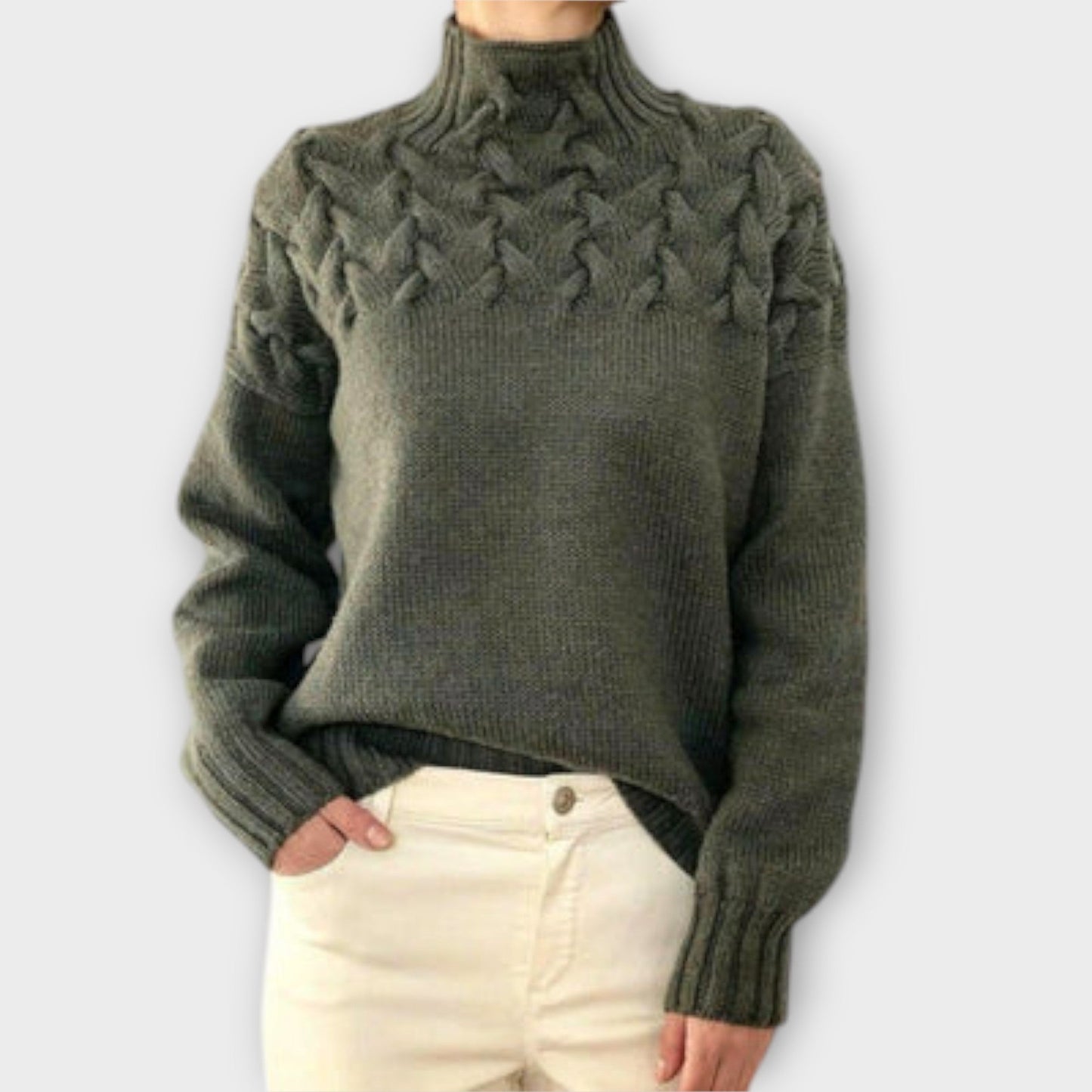 Eva - Dámský svetr s pletenými detaily
