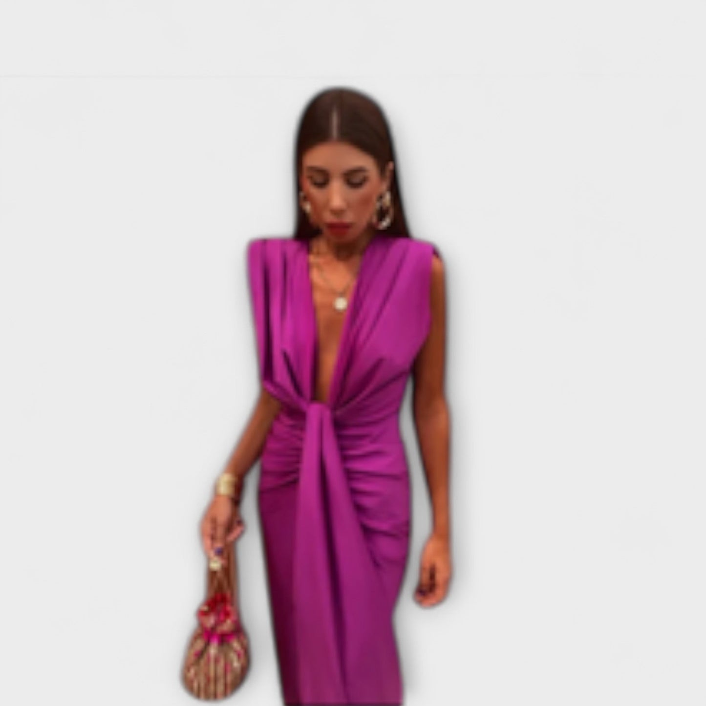 Leonora - Elegantní šaty s hlubokým V výstřihem