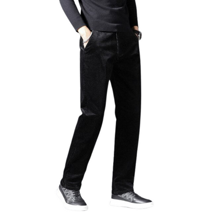 Savrani™ | Velurové a ribbed kalhoty s středním pasem.
