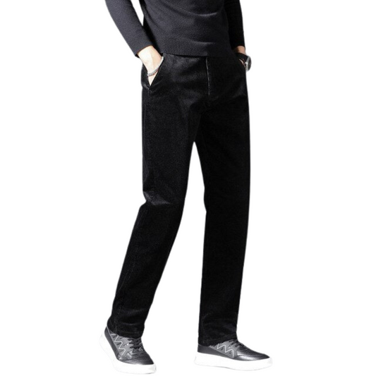 Savrani™ | Velurové a ribbed kalhoty s středním pasem.