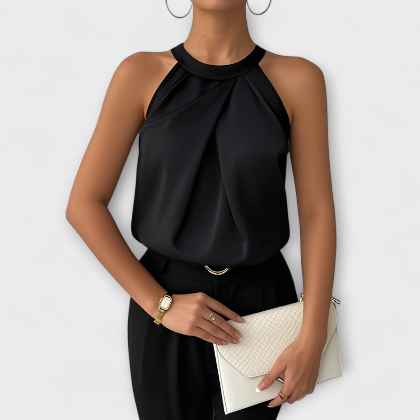 Skye - Elegantní saténová blůza s designem bez ramínek