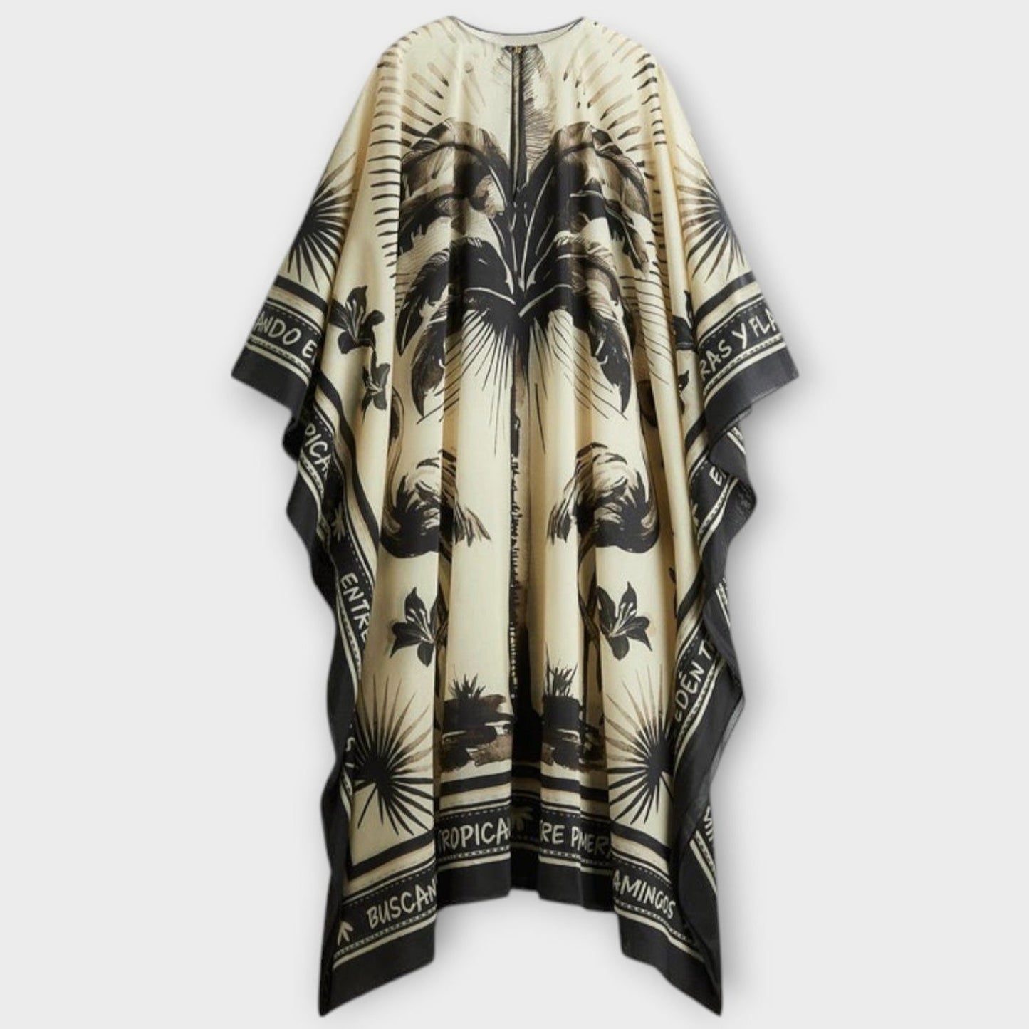 Melissa - Extra velký kaftan s potiskem plameňáka