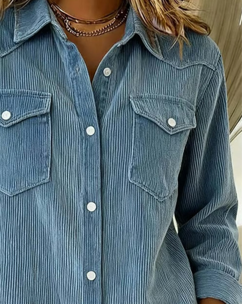 Langærmet Skjorte Med Revers Og Knaphul