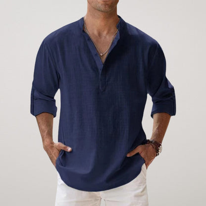 Savrani™ - Henley košile z lnu s efektem bavlny