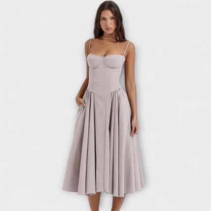 Rosalie - Elegantní bezrukávový korzetový šaty