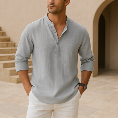 Savrani™ - Henley košile z lnu s efektem bavlny
