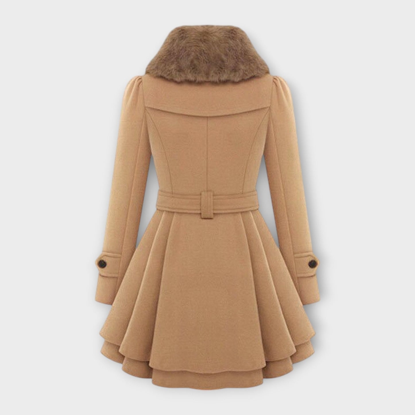 Emma - Elegantní kabát s límcem z umělé kožešiny