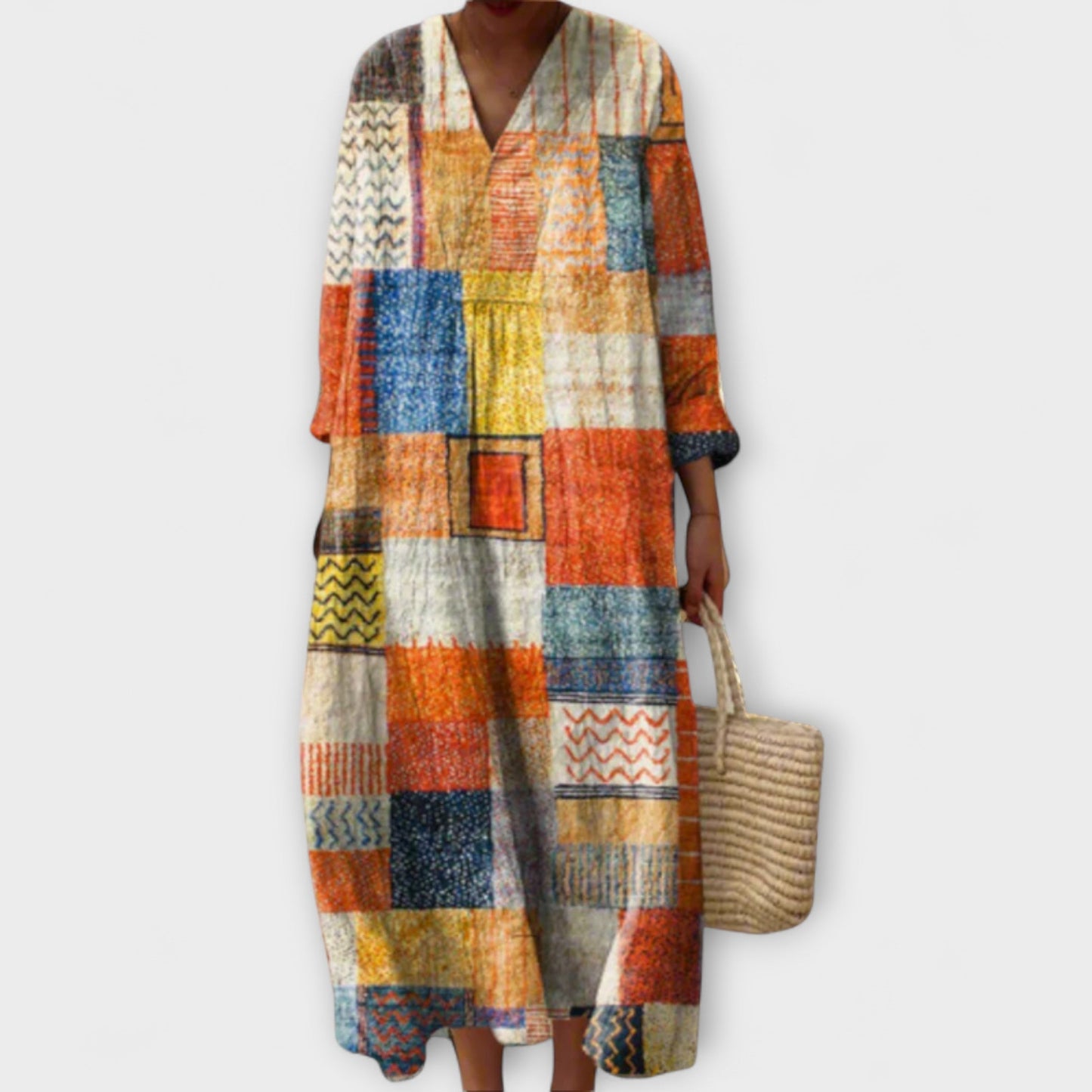 Hazel - Boho Patchwork Harmony Maxi Coat