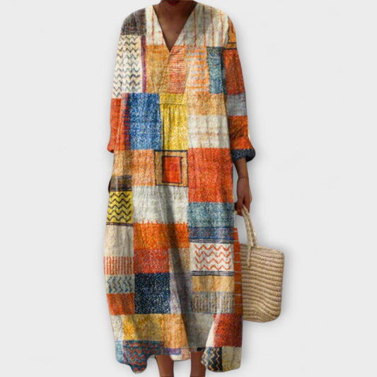 Hazel - Boho Patchwork Harmony Maxi Coat
