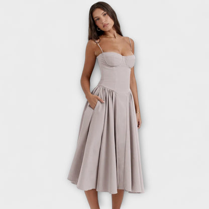 Rosalie - Elegantní bezrukávový korzetový šaty