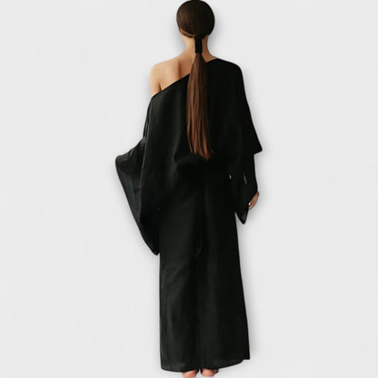 Dana - Kimono šaty vyrobené z lnu a bavlny