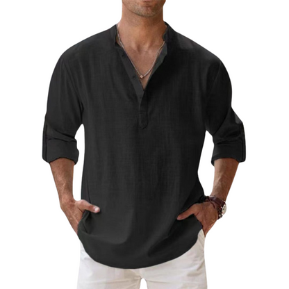 Savrani™ - Henley košile z lnu s efektem bavlny