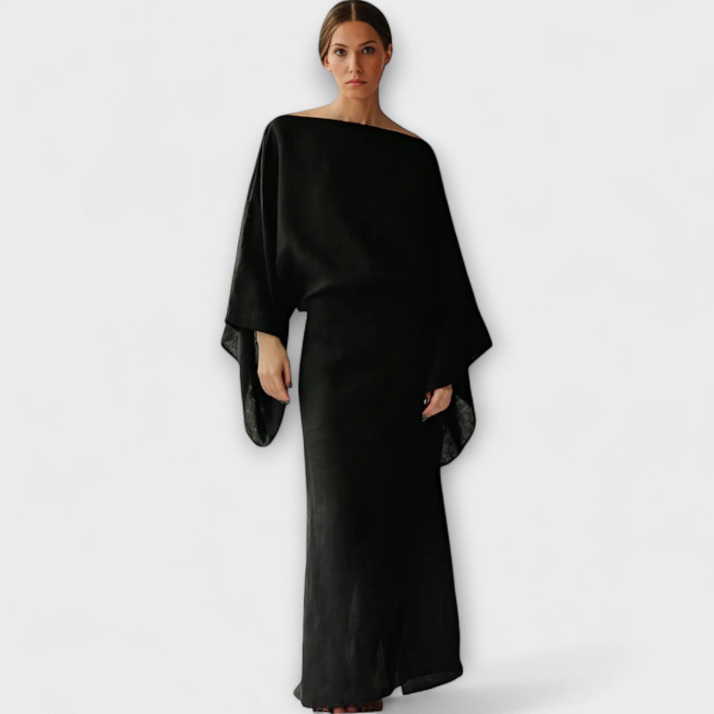 Dana - Kimono šaty vyrobené z lnu a bavlny